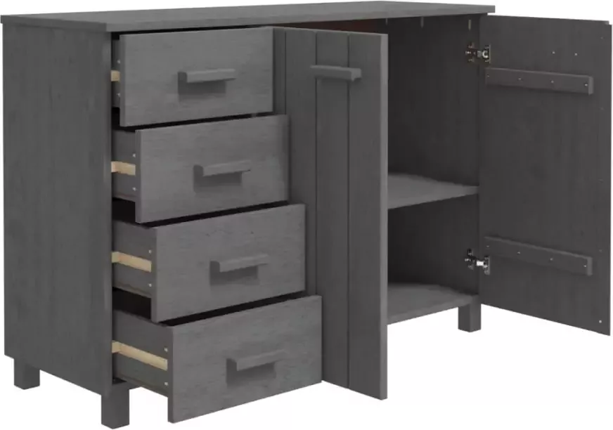 VidaXL -Dressoir-HAMAR-113x40x80-cm-massief-grenenhout-donkergrijs - Foto 5