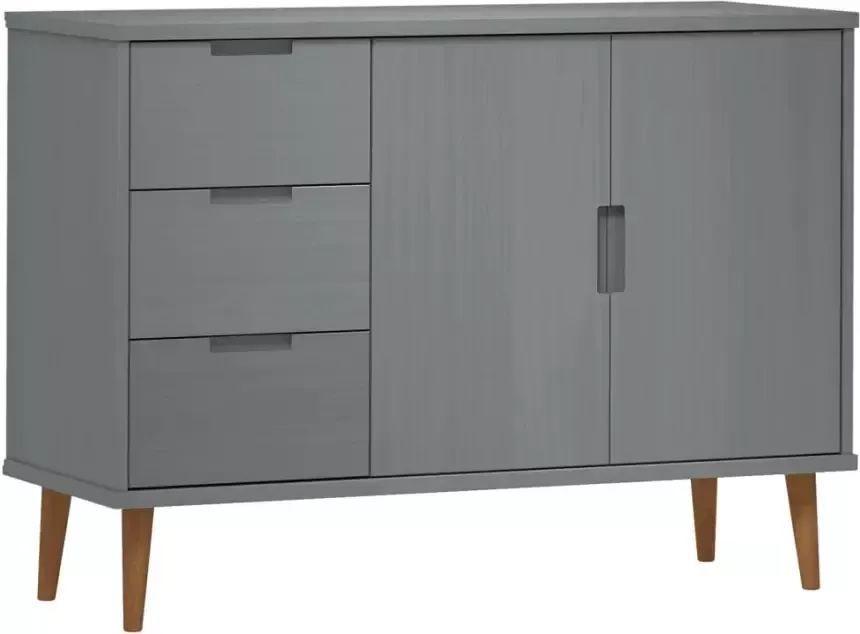 VidaXL -Dressoir-MOLDE-113x40x80-cm-massief-grenenhout-grijs - Foto 4