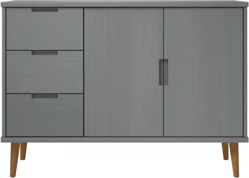 VidaXL -Dressoir-MOLDE-113x40x80-cm-massief-grenenhout-grijs - Foto 2