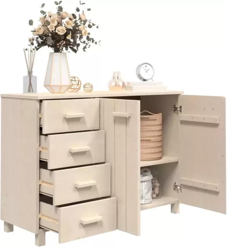VidaXL -Dressoir-HAMAR-113x40x80-cm-massief-grenenhout-honingbruin - Foto 2