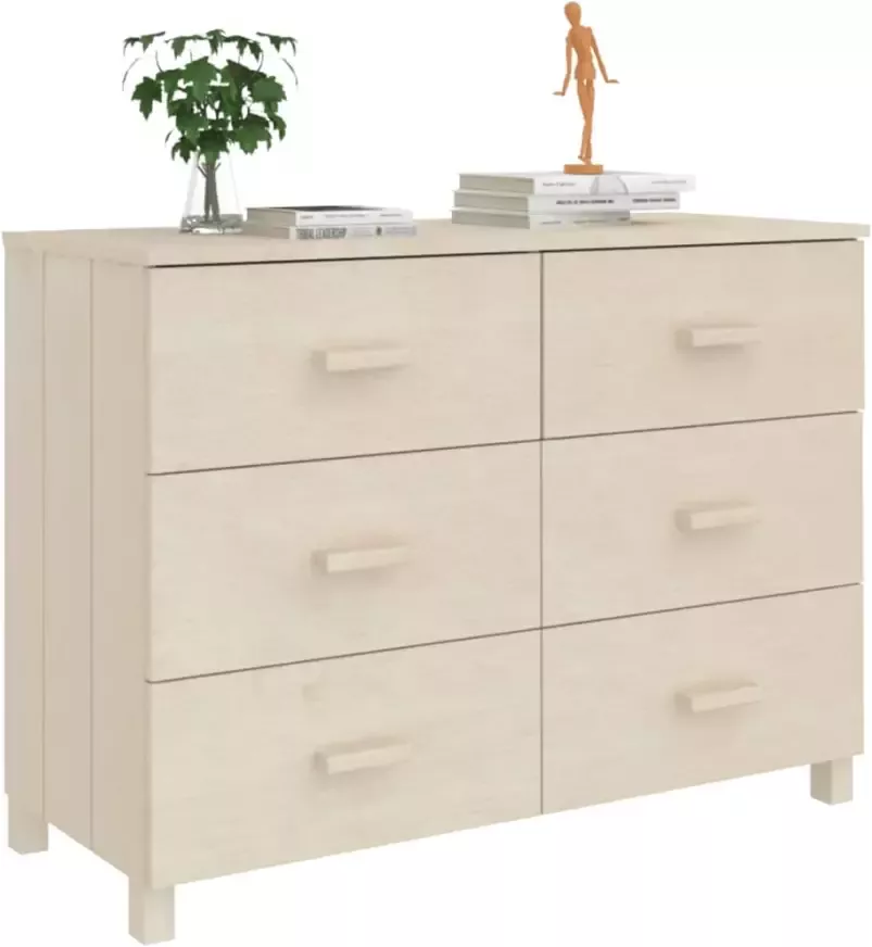 VidaXL -Dressoir-HAMAR-113x40x80-cm-massief-grenenhout-honingbruin - Foto 2