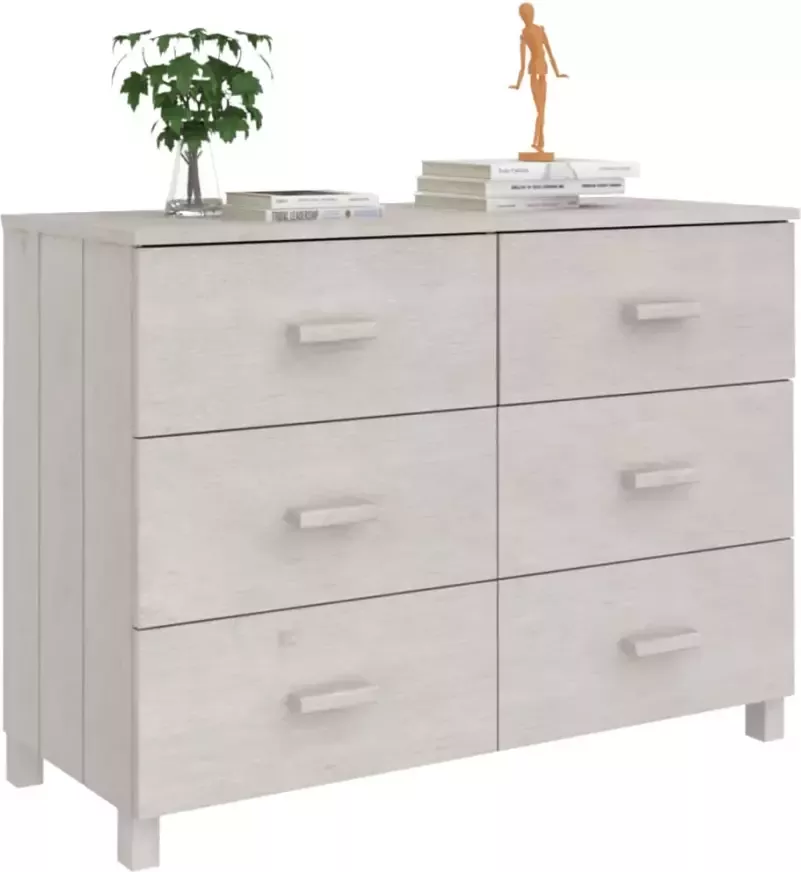 VidaXL -Dressoir-HAMAR-113x40x80-cm-massief-grenenhout-wit - Foto 2