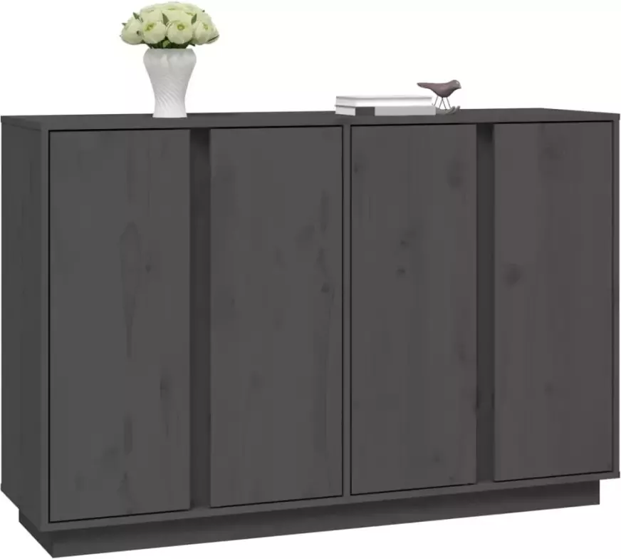 VidaXL -Dressoir-120x35x80-cm-massief-grenenhout-grijs - Foto 4