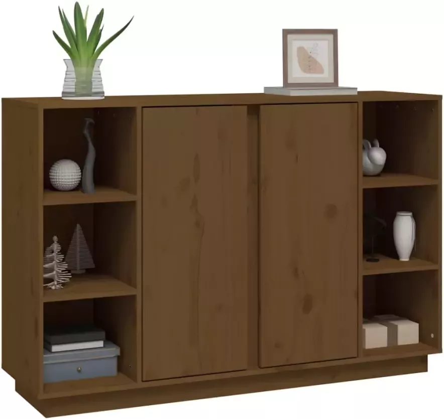 VidaXL -Dressoir-120x35x80-cm-massief-grenenhout-honingbruin - Foto 4