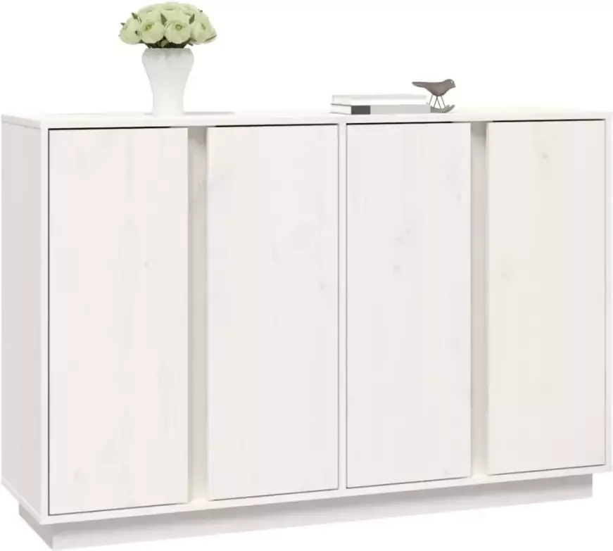 VidaXL -Dressoir-120x35x80-cm-massief-grenenhout-wit - Foto 5