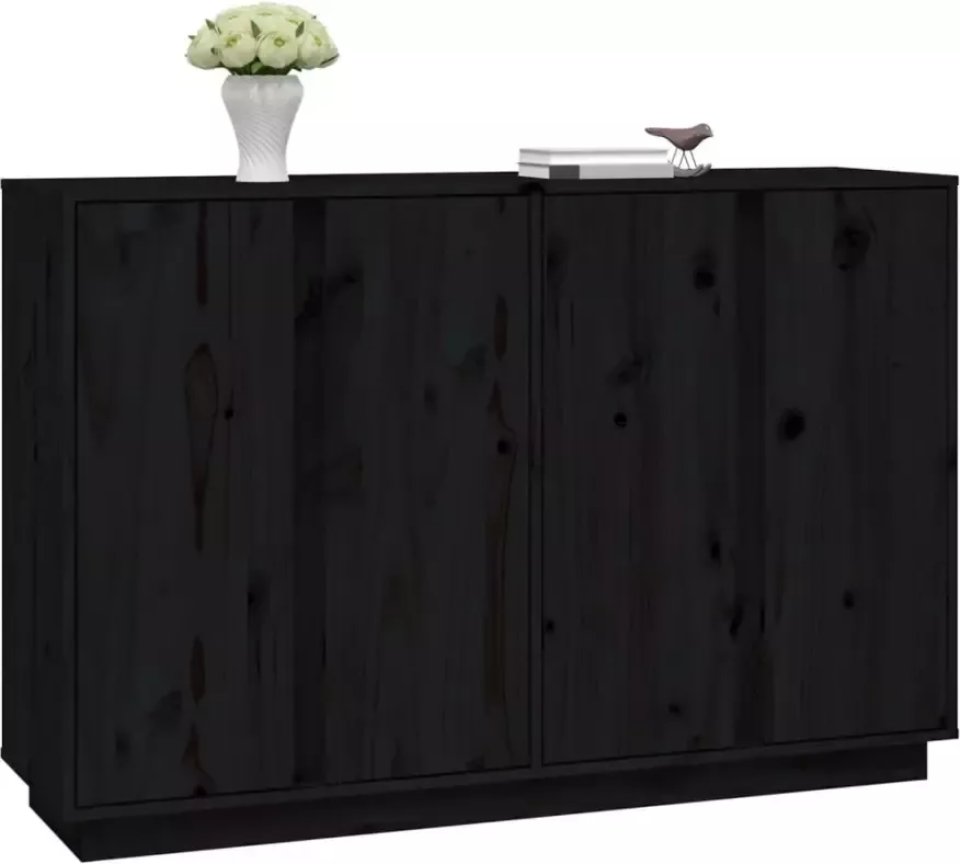 VidaXL -Dressoir-120x35x80-cm-massief-grenenhout-zwart - Foto 2