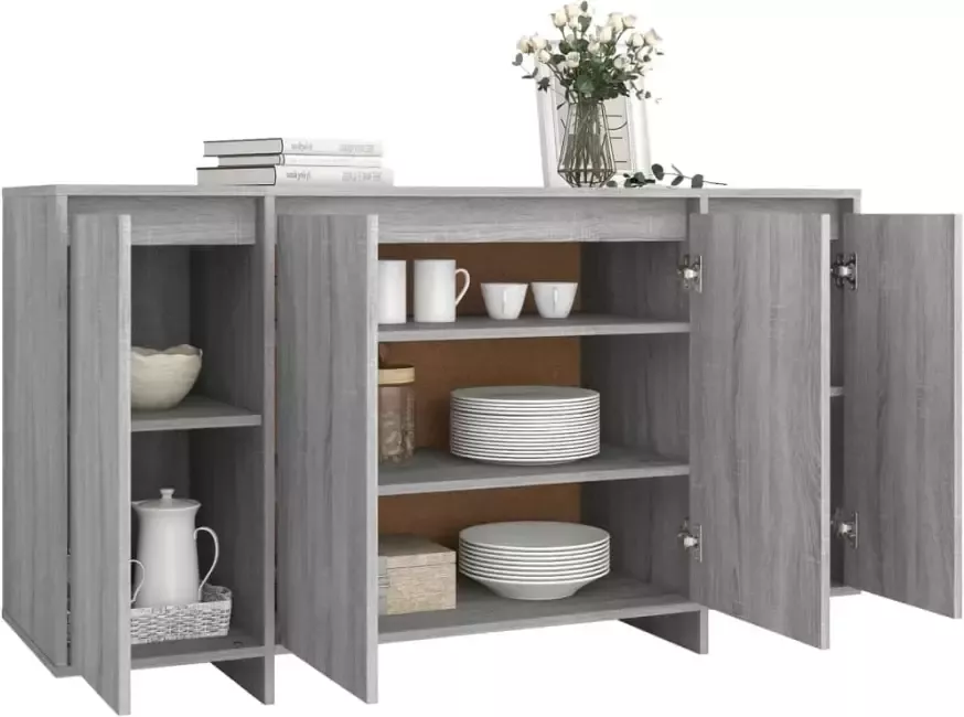 VidaXL -Dressoir-135x41x75-cm-bewerkt-hout-grijs-sonoma-eikenkleurig - Foto 2