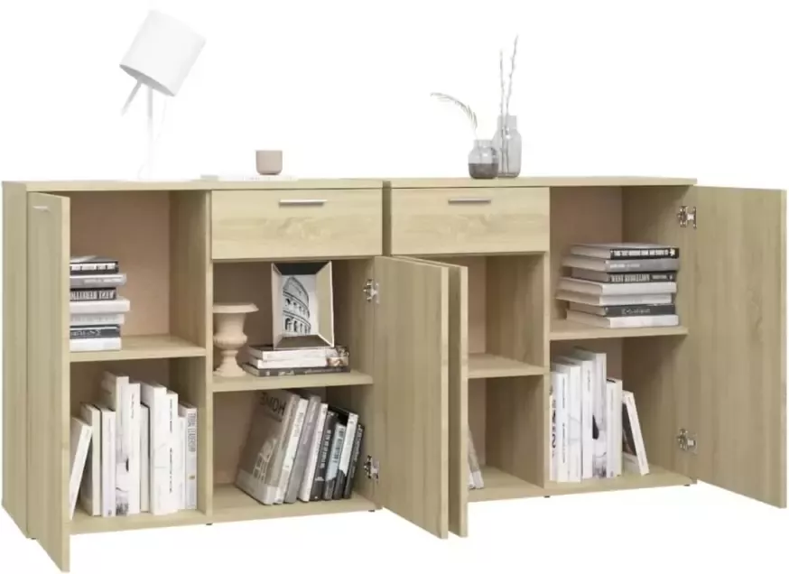 VidaXL Dressoir 160x36x75 cm bewerkt hout sonoma eikenkleurig - Foto 2