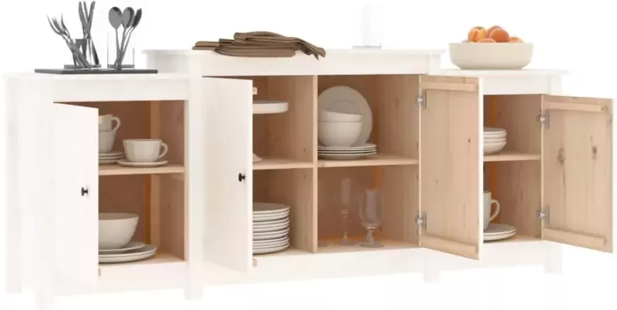 VidaXL -Dressoir-164x37x68-cm-massief-grenenhout-wit - Foto 4