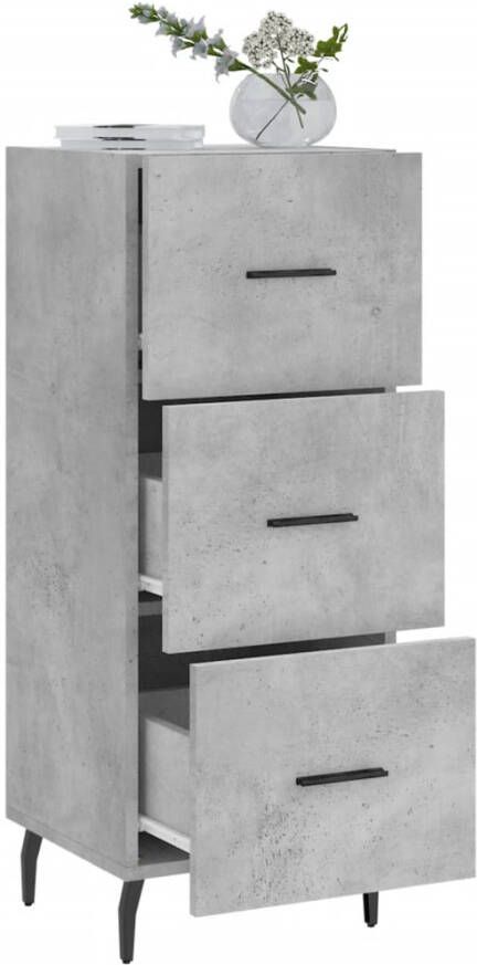 VidaXL -Dressoir-34 5x34x90-cm-bewerkt-hout-betongrijs - Foto 10