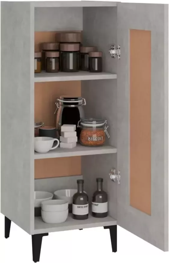 VidaXL -Dressoir-34 5x34x90-cm-bewerkt-hout-betongrijs - Foto 2