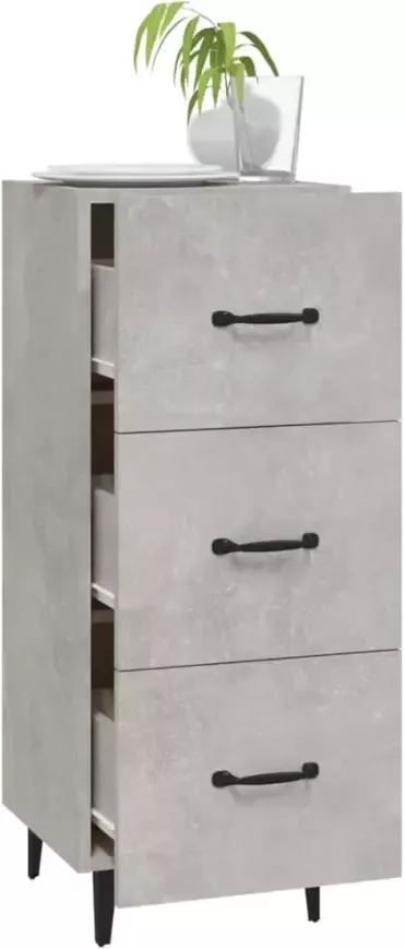 VidaXL -Dressoir-34 5x34x90-cm-bewerkt-hout-betongrijs - Foto 3