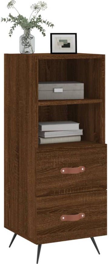 Prolenta Premium INFIORI Dressoir 34 5x34x90 cm bewerkt hout bruineikenkleurig - Foto 9