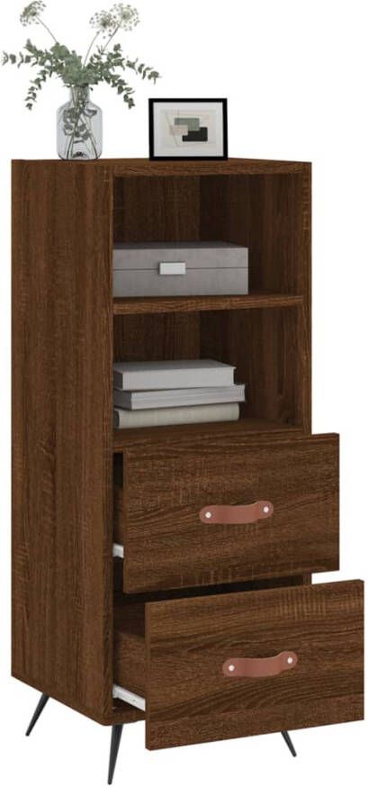 Prolenta Premium INFIORI Dressoir 34 5x34x90 cm bewerkt hout bruineikenkleurig - Foto 7