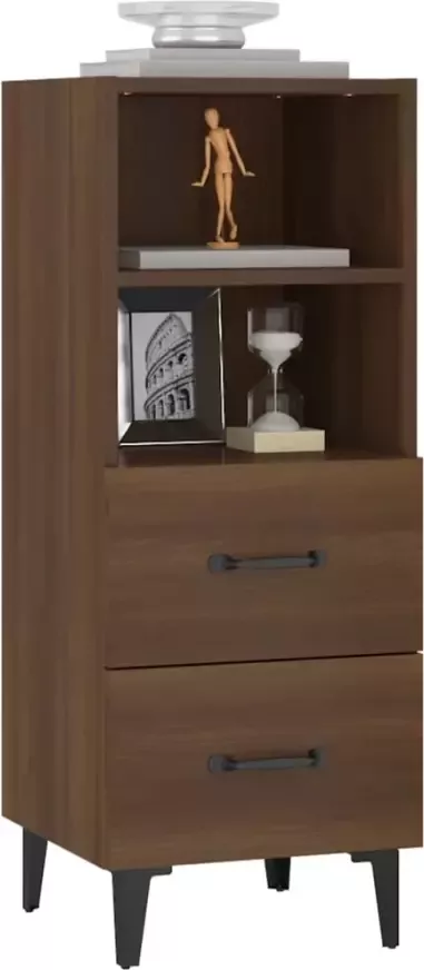 VidaXL -Dressoir-34 5x34x90-cm-bewerkt-hout-bruineikenkleurig - Foto 3