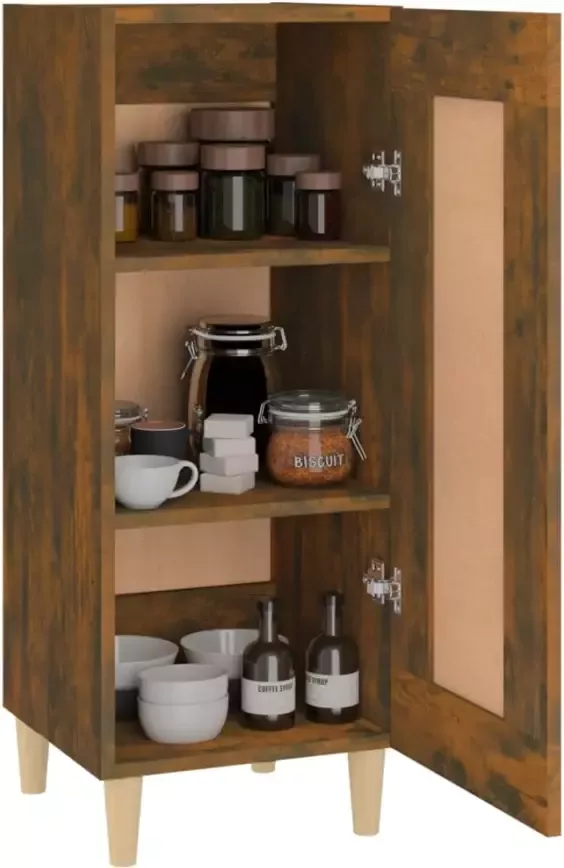 VidaXL -Dressoir-34 5x34x90-cm-bewerkt-hout-gerookt-eiken - Foto 4