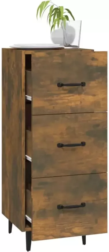 VidaXL -Dressoir-34 5x34x90-cm-bewerkt-hout-gerookt-eiken - Foto 3