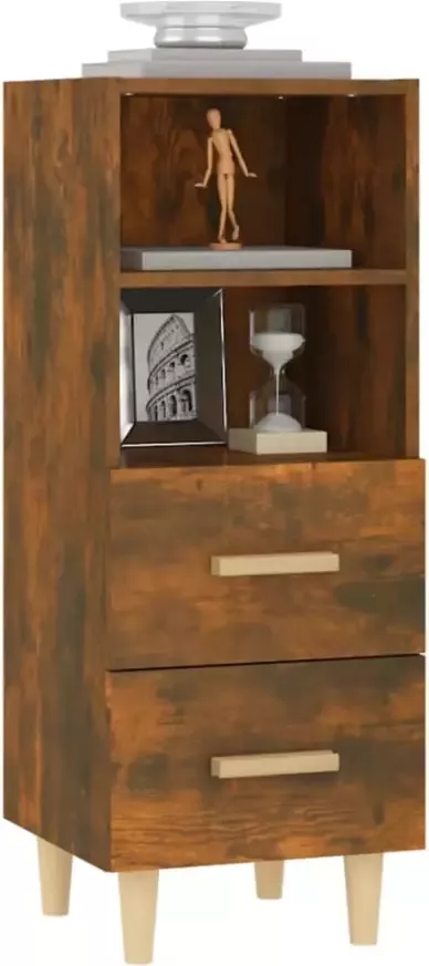 VidaXL -Dressoir-34 5x34x90-cm-bewerkt-hout-gerookt-eikenkleurig - Foto 3