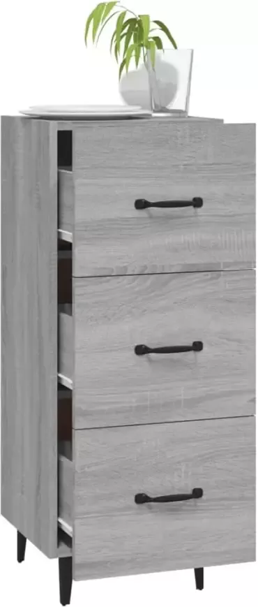 VidaXL -Dressoir-34 5x34x90-cm-bewerkt-hout-grijs-sonoma-eikenkleurig - Foto 4