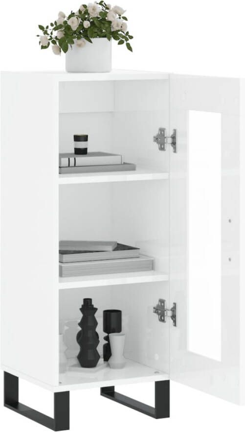 VidaXL -Dressoir-34 5x34x90-cm-bewerkt-hout-hoogglans-wit - Foto 11