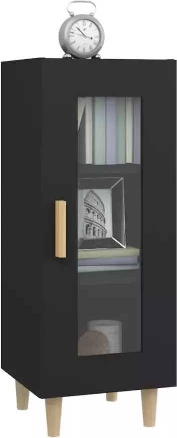 VidaXL -Dressoir-34 5x34x90-cm-bewerkt-hout-zwart - Foto 4