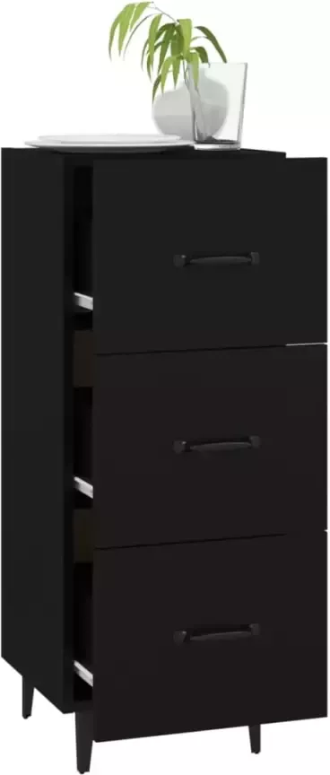 VidaXL -Dressoir-34 5x34x90-cm-bewerkt-hout-zwart - Foto 3
