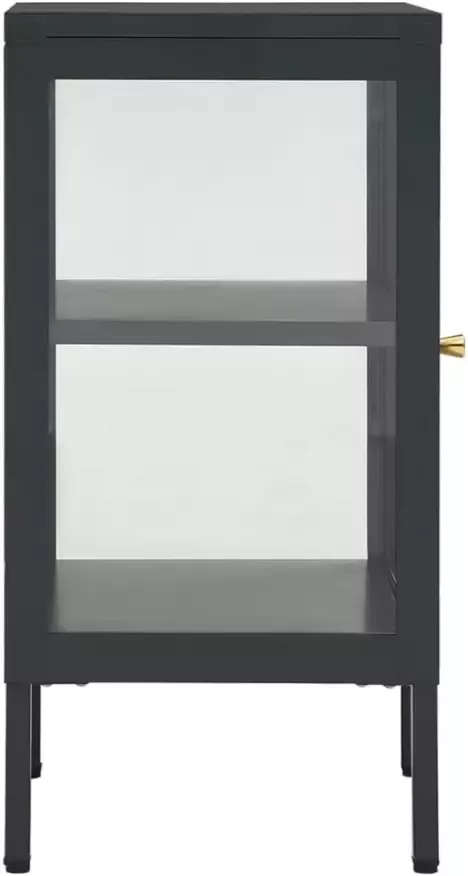 VidaXL -Dressoir-38x35x70-cm-staal-en-glas-antracietkleurig - Foto 5