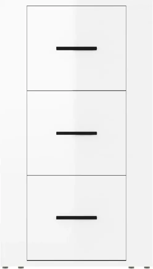 VidaXL -Dressoir-40x33x70-cm-bewerkt-hout-hoogglans-wit - Foto 6