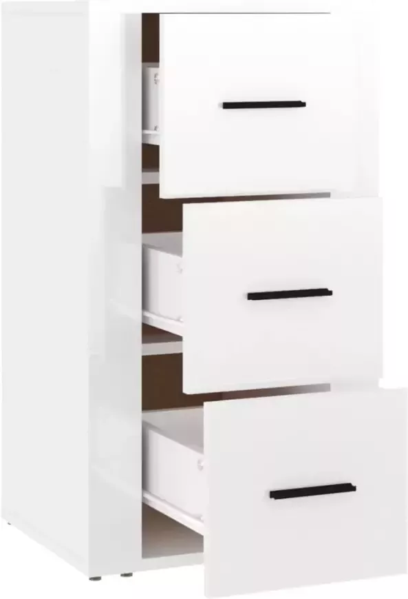 VidaXL -Dressoir-40x33x70-cm-bewerkt-hout-hoogglans-wit - Foto 5