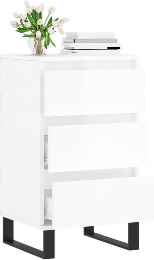 VidaXL -Dressoir-40x35x70-cm-bewerkt-hout-hoogglans-wit - Foto 4