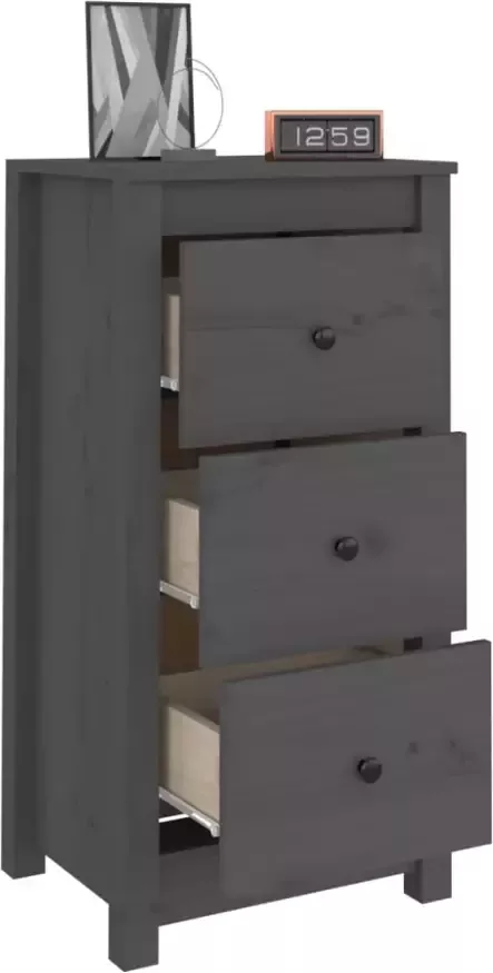 VidaXL -Dressoir-40x35x80-cm-massief-grenenhout-grijs - Foto 3