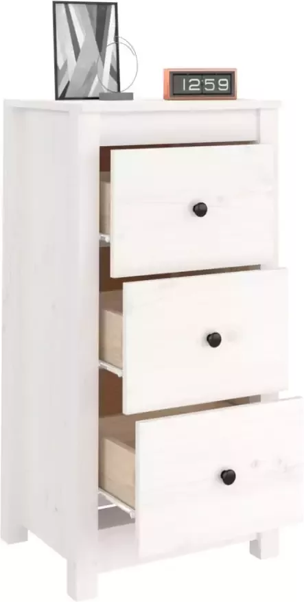 VidaXL -Dressoir-40x35x80-cm-massief-grenenhout-wit - Foto 4