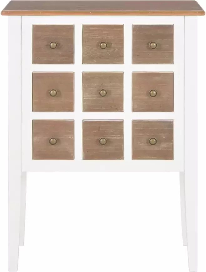 VidaXL -Dressoir-54x30x80-cm-massief-hout-wit - Foto 4