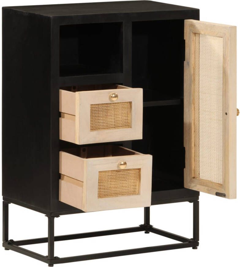 VidaXL -Dressoir-55x30x76-cm-massief-mangohout-en-ijzer-zwart - Foto 3