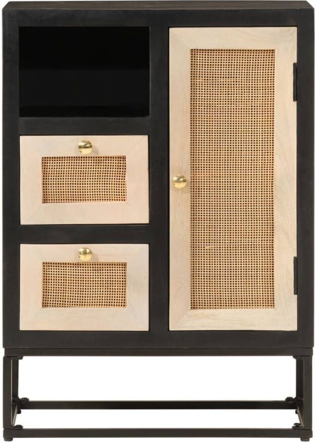 VidaXL -Dressoir-55x30x76-cm-massief-mangohout-en-ijzer-zwart - Foto 9