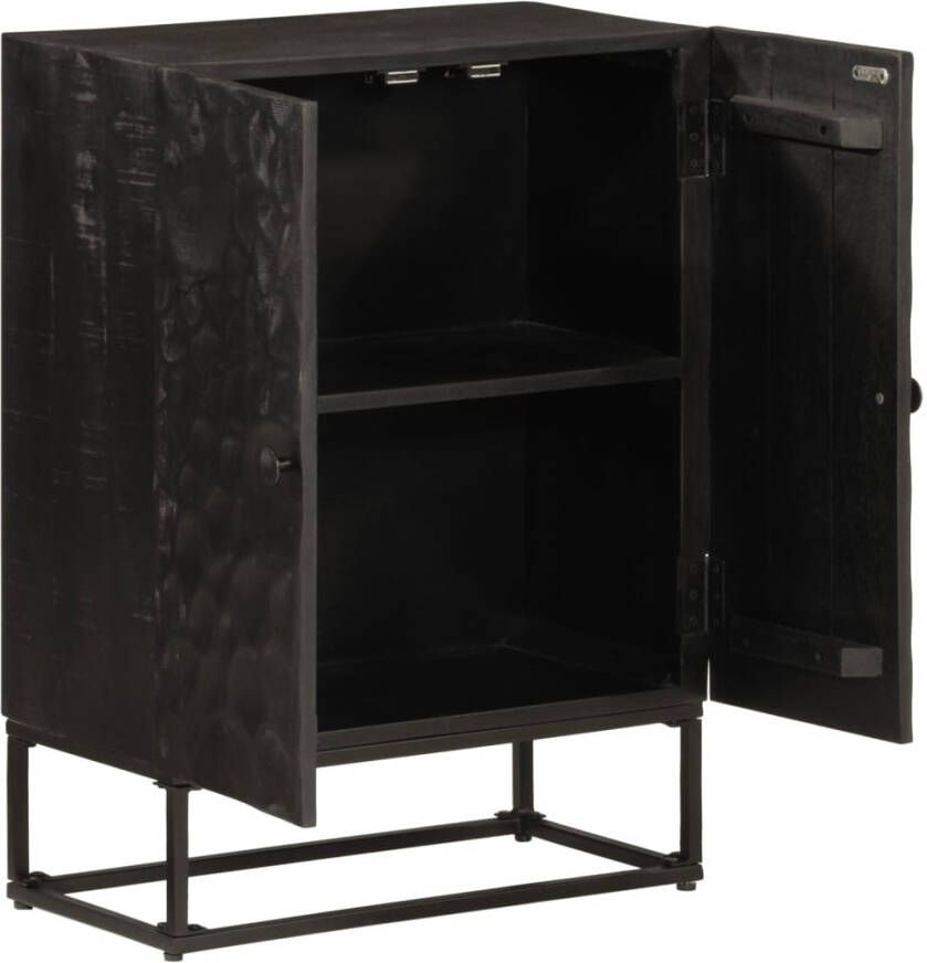 VidaXL -Dressoir-55x30x76-cm-massief-mangohout-en-ijzer-zwart