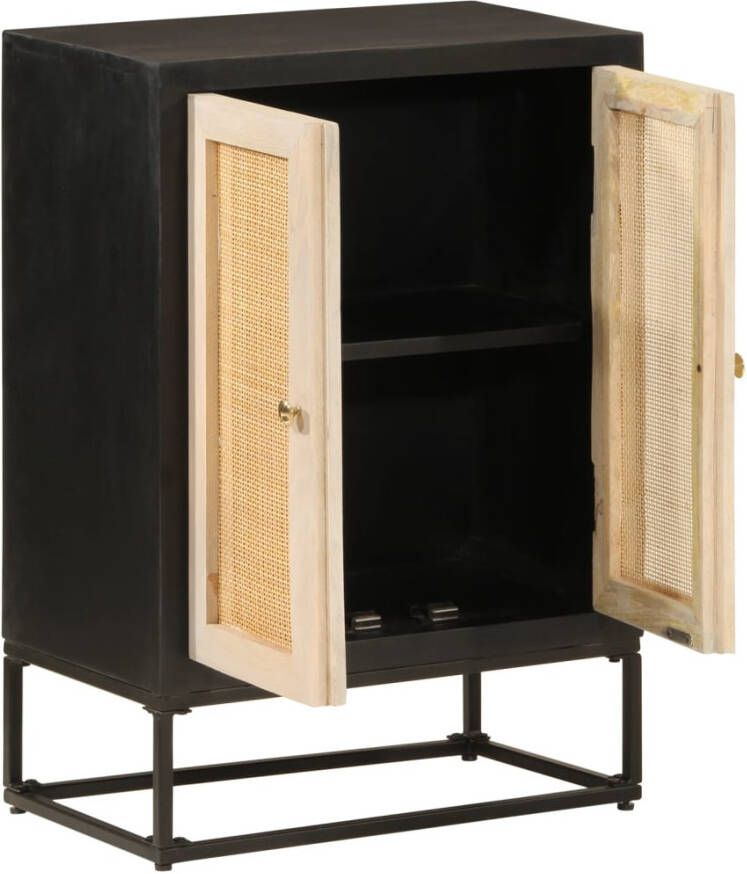 VidaXL -Dressoir-55x30x76-cm-massief-mangohout-en-ijzer-zwart - Foto 2