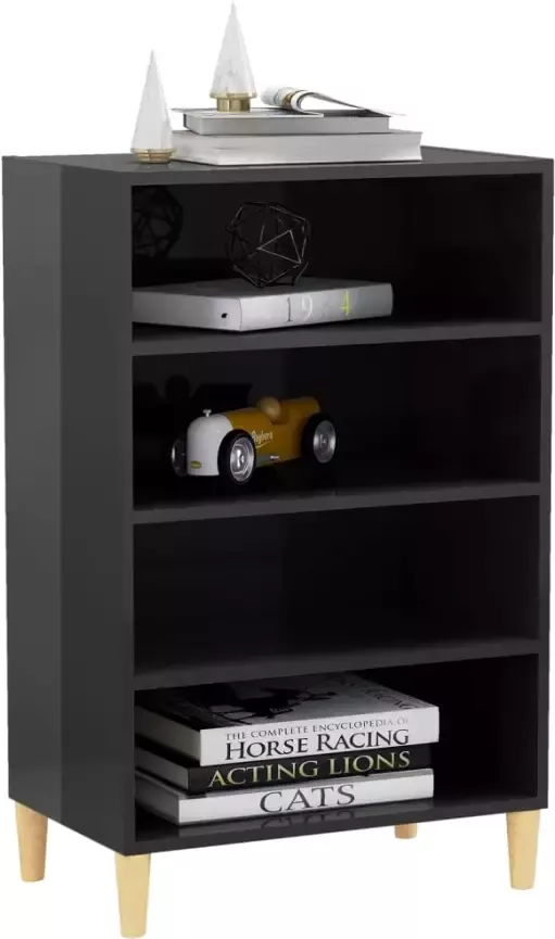 VidaXL -Dressoir-57x35x90-cm-bewerkt-hout-hoogglans-grijs - Foto 4