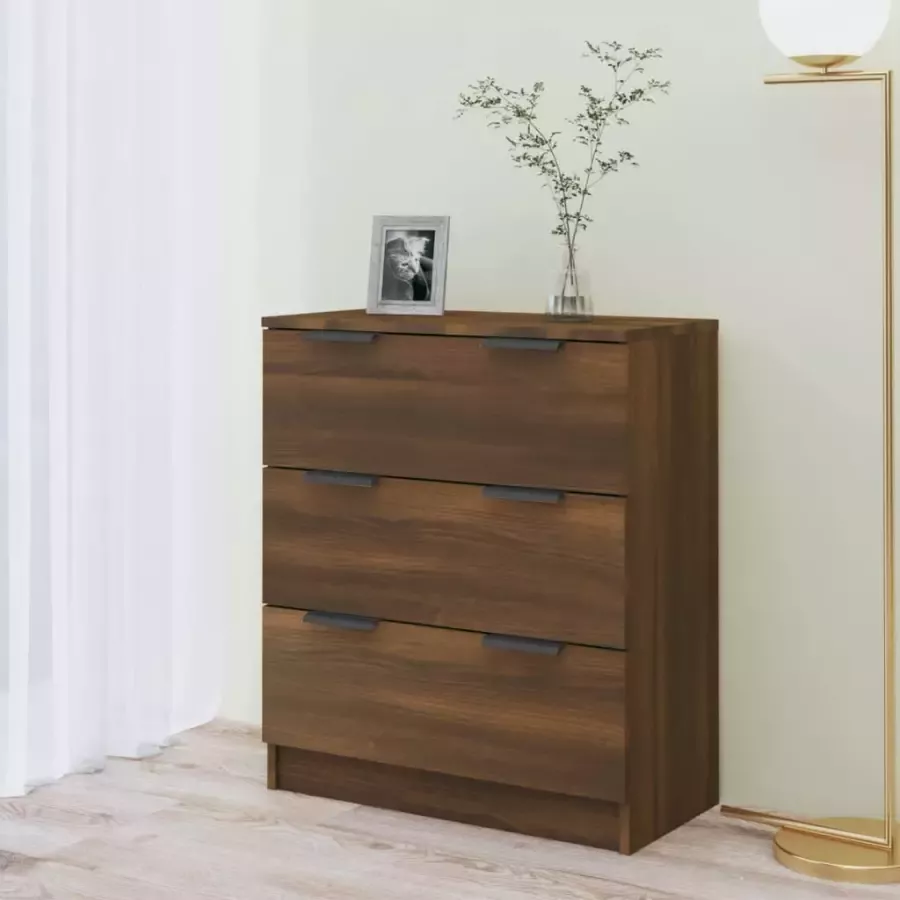 VidaXL -Dressoir-60x30x70-cm-bewerkt-hout-bruineikenkleurig