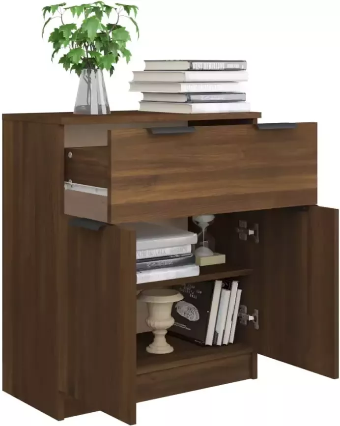 VidaXL -Dressoir-60x30x70-cm-bewerkt-hout-bruineikenkleurig - Foto 4