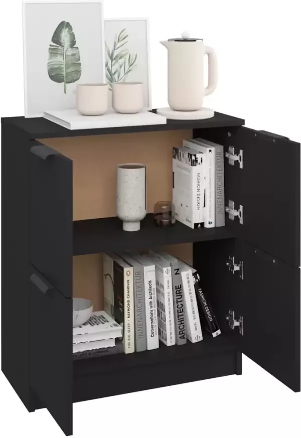VidaXL -Dressoir-60x30x70-cm-bewerkt-hout-zwart - Foto 4