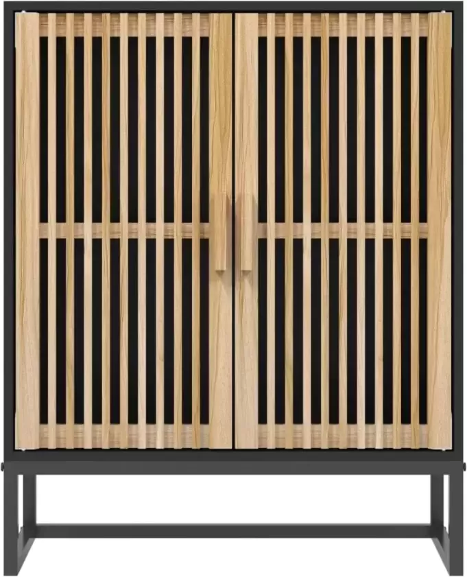 VidaXL -Dressoir-60x30x75-cm-bewerkt-hout-zwart - Foto 6