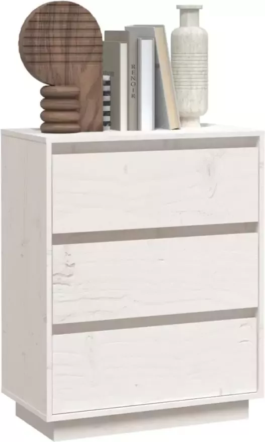 VidaXL -Dressoir-60x34x75-cm-massief-grenenhout-wit