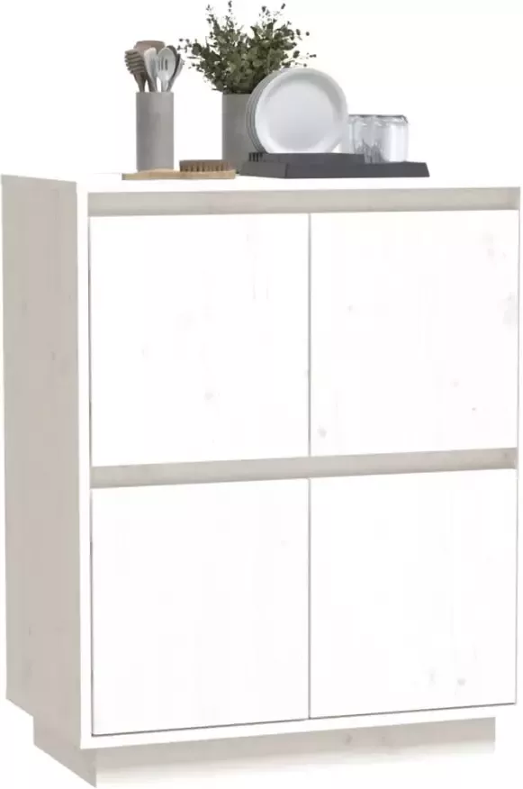 VidaXL -Dressoir-60x34x75-cm-massief-grenenhout-wit - Foto 4