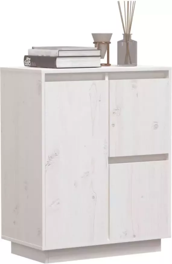VidaXL -Dressoir-60x34x75-cm-massief-grenenhout-wit - Foto 4