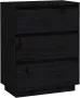 VIDAXL Dressoir 60x34x75 cm massief grenenhout zwart - Thumbnail 3