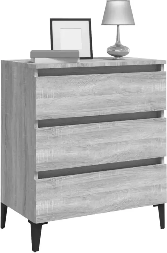 VidaXL -Dressoir-60x35x69-cm-bewerkt-hout-grijs-sonoma-eikenkleurig - Foto 3