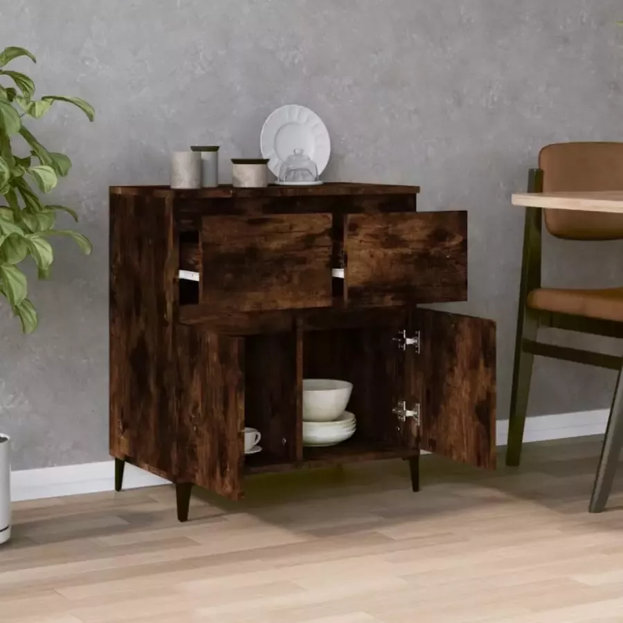VidaXL -Dressoir-60x35x70-cm-bewerkt-hout-gerookt-eikenkleurig - Foto 1