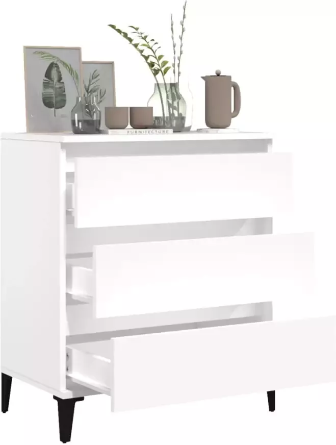 VidaXL -Dressoir-60x35x70-cm-bewerkt-hout-wit - Foto 4