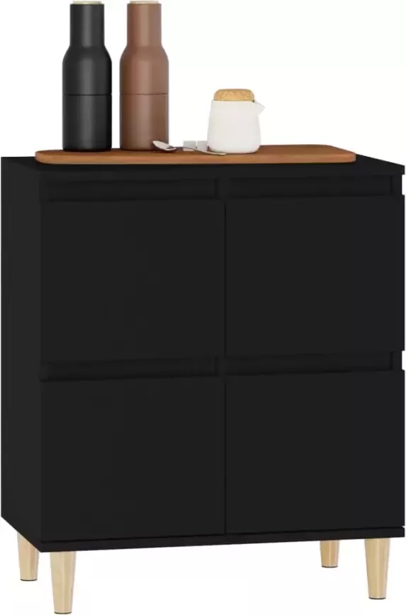 VidaXL -Dressoir-60x35x70-cm-bewerkt-hout-zwart - Foto 4